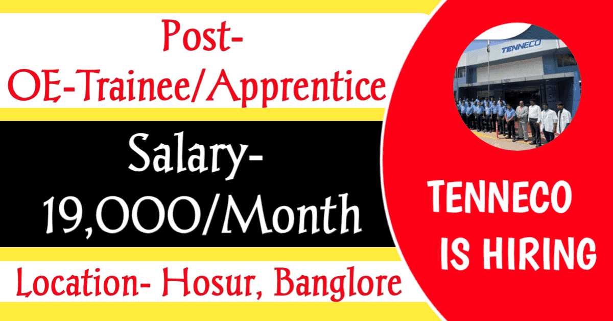 Jobs In Banglore-Tenneco Company Vacancy